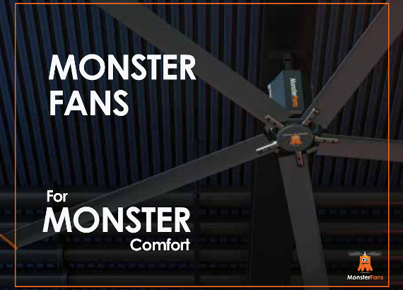 Slikovno gradivo brošure ventilatorjev MonsterFans, ventilatorji HVLS.
